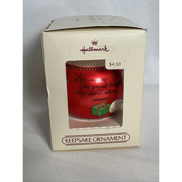 Vintage Hallmark Glass Ornament Love 1984 NOS - Picture 2 of 6
